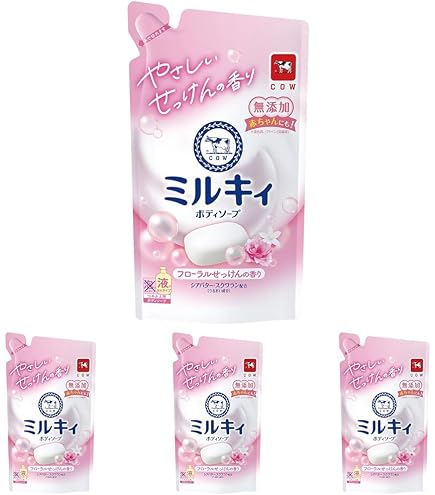 Amazon | 牛乳石鹸 ミルキィボディソープ フローラルソープの香り 詰替